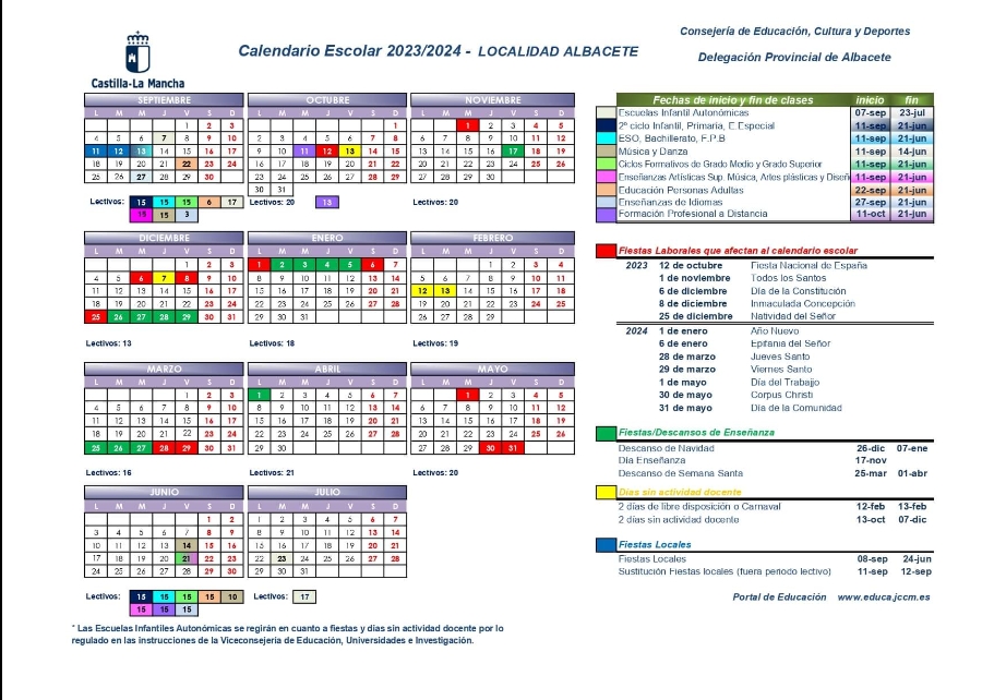 Calendario Escolar Albacete 2021 21 Calendario Jul 20 9639